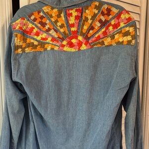 Chasing Unicorns embroidered Denim Shirt